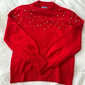 Red pearl sweater